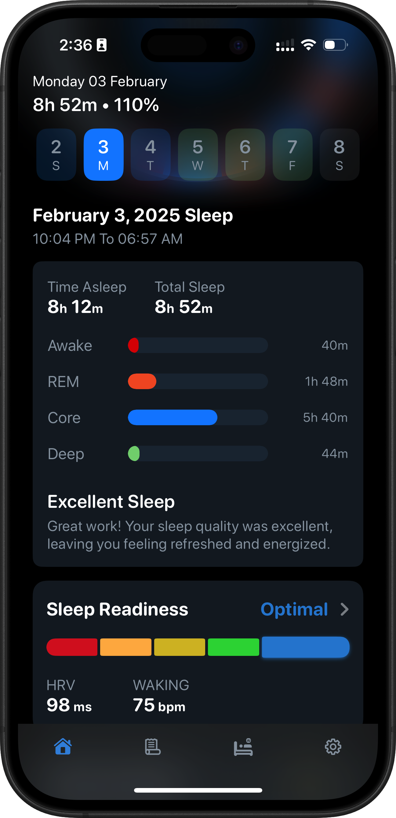 SleepMinder automatic sleep tracking with Apple Watch